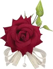 [Generic] Corsage Bracelet - Prom Corsage Wristlet | Artificial Elastic Flower Bouquet Fake Groom Accessories for Bridesmaid Bride Mothers Homecoming