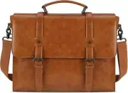 Leather Messenger Bag For Men 15.6 Inch Leather Laptop Shoulder Bag Computer Bag