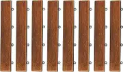 Bare Decor BARE-WF2013 EZ Loop Ends Side Trim Piece Interlocking Flooring in Solid Teak Wood, Brown, 8 Count