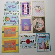 Handmade Birthday Greeting Cards Set Lot of 10 with Envelopes
