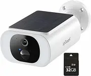 [ieGeek] 2K Solar Security Camera Outdoor Wireless with Embedded Solar Panel, Battery CCTV Camera Systems, Outdoor Camera Home WiFi Security Camera, Color Night Vision, Motion Detection,Siren Floodlight