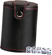 Generic 1 Set Dice Cup Set Professional Dice Cup Custom Dice Cup Party Dice Container Dice Games RPG Game Dice Dices Shaking Cup Dice Stacking Mug Personalized Dice Cup Black Pu