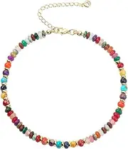 [Wremily] Natural Stone Beaded Anklets Bracelets for Women Handmade Beaded Anklet Bracelet Waterproof Boho Beads Ankle Bracelet Adjustable Summer Jewelry Gift