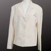 Talbots Women’s White or Ivory Lined 2 Piece Pants &Jacket Suit Size 18 New Old