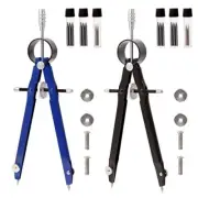 2pcs Compass for Geometry Professional Drawing CompassMetal Compass Circle