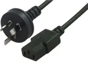 Astrotek AU Power Cable-Male Wall 240v PC to Power Socket 3pin to IEC 320-C13 for Notebook/AC Adapter Black AU Certified