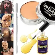 La Catrina 3 Pcs Scar Wax Makeup Kit, Scar Wax + Spatula tool + Spirit Gum, Halloween Professional Stage Theatrical Theater Zombie Vampire Wound Scary Special Effects Face Body Cosplay Makeup