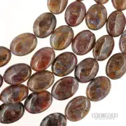 12 Genuine Natural Pietersite Flat Oval Beads 12mm x 16mm 7-3/4" #22229