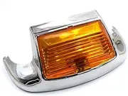 VLOZDJOF Compatible with FLSTC Heritage Softail Classic Electra Glide Standard Motorcycle Lens Front Fender Tip Light Lamp Edge 5050LED Chrome(Front Yellow)