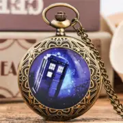 Bronze Mysterious Doctor Unisex Quartz Movement Pocket Watch Necklace Chain Gift