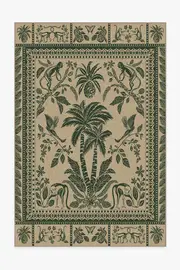 200' x 290' | Machine Washable Runner Rug | Kid & Pet Friendly | Indoor Rug | Iris Apfel Simian Forest Green Tufted Rug | Ruggable
