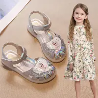 在飛比找蝦皮商城精選優惠-✨✨女童涼鞋2024夏季新款軟底真皮包頭公主童鞋女孩鞋寶寶兒