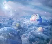 SPACE PLANETS CLOUDS STARS SOLAR COMPUTER MOUSE PAD 9 X 7