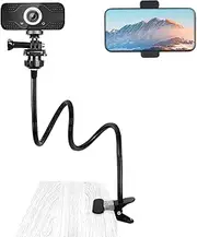 SUNNINGUP Webcam Stand, Phone Holder, Upgraded Flexible Gooseneck Mount for Logitech Webcam C920s, C930e, C930, C920, C922x, C922, Brio 4K, C925e, C615