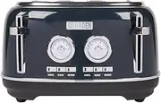 [HADEN] Jersey Steel Blue Toaster 4 Slice – Dual Control With Adjustable Browning Controls - Self Centring Function - Reheat And Defrost Functions – Coated Stainless Steel Housing - 1370-1630w