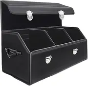 ATATHXHQay Car Trunk Storage Box PU Leather Folding Auto Organizer Box Large Capacity Car Trunk Organizer Box for SUV Cars Stowing Tidying