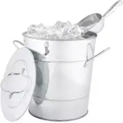 Insulated Ice Bucket with Lid & Scooper for Parties - Galvanized Metal Bucket Co