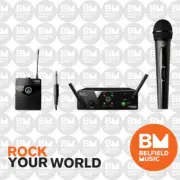 AKG WMS40 Mini Wireless Mic System Dual Handheld Vocal + Instrument Set Band A/C