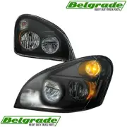 564.46029BM - Headlamp Set Freightliner LED Black, LED Headlamp LH and RH Set