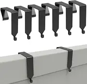 KOPKIO 6 PCS Over The Door Hook Office Cubicle Hangers Cubicle Walls Hooks,Universal Panel Partition Metal Hooks for Hanging File Bins, Keys, Whiteboard, Black