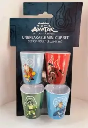 Nickelodeon Avatar Unbreakable Mini Cup Set (4 Ct) Plastic Shot Cups Free Ship!