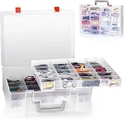 Toy Organizer.72 Compartments.Toy Storage Box Compatible with Hot Wheels Cars, Matchbox Cars,Mini Toys and Small Dolls.Toy Storage Display Case with 3 Layers of Removable Trays(Transparent)