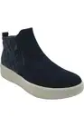 Clarks Collection Quilted Leather Sneaker Boots Layton Zip Navy