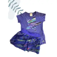 在飛比找蝦皮購物優惠-Adidas 女童運動衣 紫色套裝 幼兒園 女童 國小 愛迪