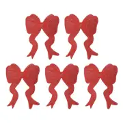 Bow Iron on Patches Sequin Sew on Bows for Jackets (5 Pack, Red)