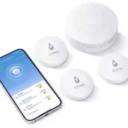 Winees WiFi Water Leak Detector, 3-Pack, 100dB Alarm, Email/SMS Alerts,200MRange