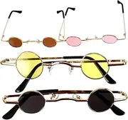 [FOMIYES] Men Women's Retro Hip Hop Small Round Sunglasses Polarized Mini Sunglasses Stylish and Comfortable for Summer Vacation and Daily Wear