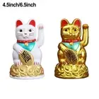 Decoration Lucky Cat Lucky Waving Cat Plastic Beckoning Maneki Neko Feng Shui