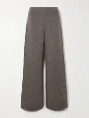 [NET-A-PORTER For The King’s Foundation] NET-A-PORTER For The King's Foundation - Wool And Cashmere-blend Wide-leg Pants - Gray - XS/S XS/S Gray