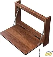 Floating Desk, Wall Mounted Desk Fold Down Laptop Desk Folding Space Saving Table Workstation with Storage Shelves for Bedroom Study Room Small Space(A,36cm/14.1in)