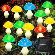 8pcs Mushroom Solar Garden Lights Outdoor Waterproof Mushroom Garden Lights for Christmas Halloween Thanksgiving Home Yard Lawn Walkway Holiday Party Decoratio