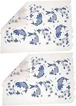 Anneome 2 Pcs Pottery Art DIY Stickers Ceramic Clay Transfer Paper Fish Porcelain Glaze Underglaze Transfers for Pottery Overglaze Enamel Waterslide Decal