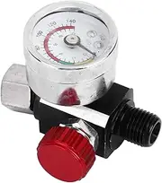 G1/4 Air Pressure Regulator with Gauge 0-140PSI - Adjustable Valve for Spray Painting, Airbrush, HVLP Spray Guns - Heavy Duty Construction Compatible with Sandblasting Tools