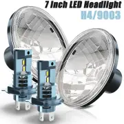 PAIR DOT 7" Inch Round LED Headlights DRL Hi/Lo Beam for Ford Mustang 1965-1978