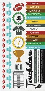 Kaisercraft Game On Sticker Sheet American Football (SS237)
