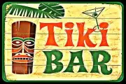 *TIKI BAR* MADE IN HAWAII METAL SIGN 8X12 LUAU HOT TUB MAN CAVE HULA POOL