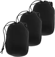 3pcs Camera Lens Case Durable Neoprene Lens Storage Pouch Multi-Functional Drawstring Bag for SLR and Mirrorless Cameras