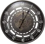 Outdoor Garden Wall Clock, Industrial Style Gear Clock Garden Clocks Outdoor Waterproof Retro Wrought Iron Clock Outside Clock Outdoor Wall Clock Indoor Outdoor Decoration Metal 60
