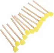 Wooden Handle Round Sponge Brushes Boys and Girls' Painting Tools 1.5cm Small Sponges for Art Craft
