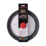 3pc Pyrolux Universal 26/28/30cm Glass Lid Set w/ Silicone Rim/Knob Pan Cover