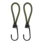 2Pcs Bungee Cord with Hooks 6.3" Rubber Bungee Cords for Outdoor, Green