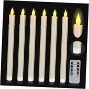 Flameless Taper Candles 10.6" Dripless Battery Operated with Remote Timer – 6