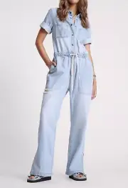 ONE TEASPOON Veronica Denim Jumpsuit Sz M (10) SPORT BLUE