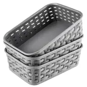 3 Pack Small Plastic Basket, Storage Bin Baskets for Organizing, Pantry Organ...
