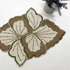 Enliven, Set of 6, beaded placemat, tablemat, 14 inch, cream gold charger plate