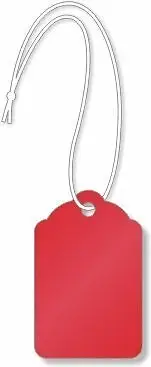 Merchandise Tags, Red #7 (2-3/16" x 1-7/16"), Hole-with String-Box of 1,000 Tags